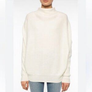 AllSaints Cream Ivory Cowl Neck Oversized Turtleneck Sweater Size Small EUC